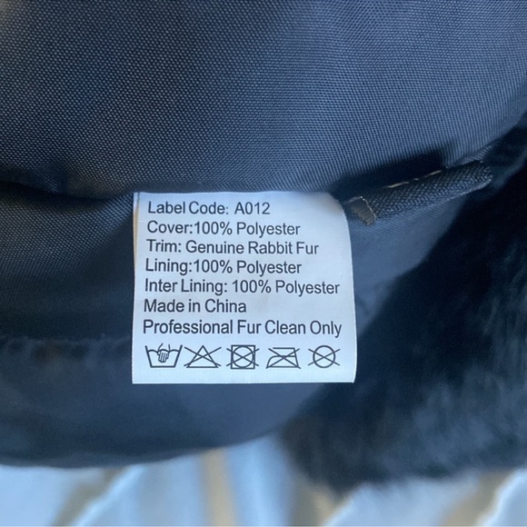 Rabbit fur lined winter trapper hat -Adult Large - Picture 4 of 4